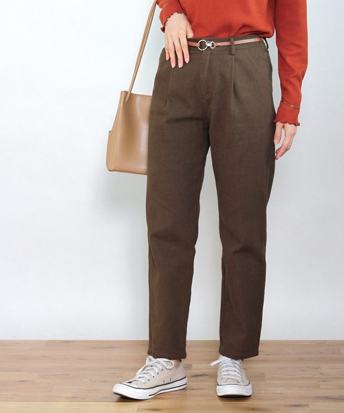 Crisp（クリスプ）の「ウォッシュアンクルテーパードパンツ（チノパンツ・レディース・ベージュ/ブラック/ブラウン・FREE）」の12枚目の写真