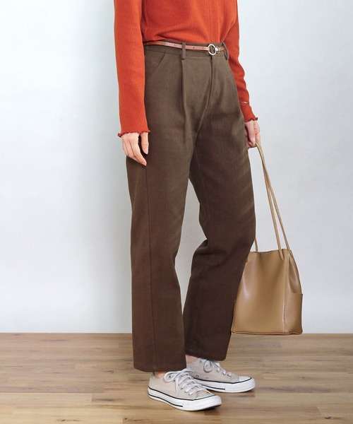 Crisp（クリスプ）の「ウォッシュアンクルテーパードパンツ（チノパンツ・レディース・ベージュ/ブラック/ブラウン・FREE）」の13枚目の写真