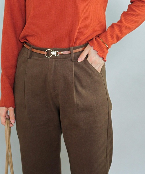 Crisp（クリスプ）の「ウォッシュアンクルテーパードパンツ（チノパンツ・レディース・ベージュ/ブラック/ブラウン・FREE）」の15枚目の写真