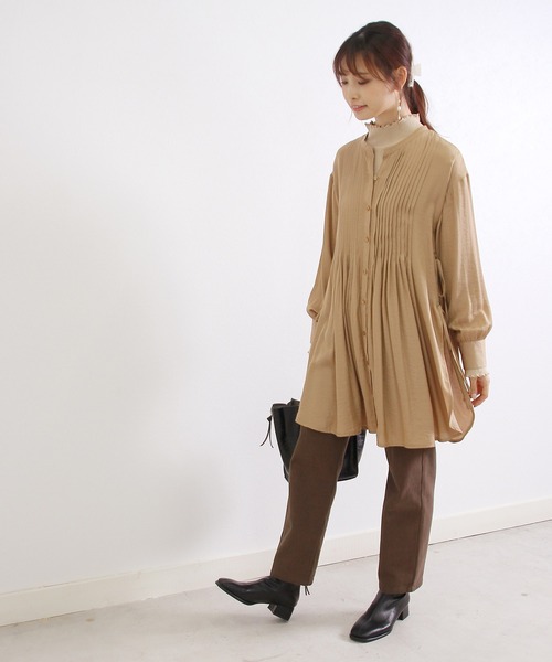 Crisp（クリスプ）の「ウォッシュアンクルテーパードパンツ（チノパンツ・レディース・ベージュ/ブラック/ブラウン・FREE）」の8枚目の写真