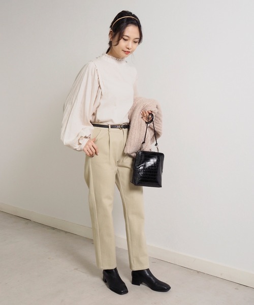 Crisp（クリスプ）の「ウォッシュアンクルテーパードパンツ（チノパンツ・レディース・ベージュ/ブラック/ブラウン・FREE）」の17枚目の写真