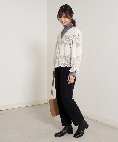 Crisp（クリスプ）の「ウォッシュアンクルテーパードパンツ（チノパンツ・レディース・ベージュ/ブラック/ブラウン・FREE）」の5枚目の写真