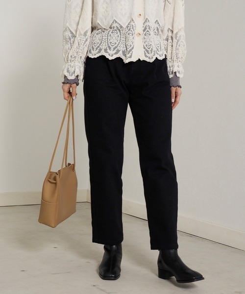 Crisp（クリスプ）の「ウォッシュアンクルテーパードパンツ（チノパンツ・レディース・ベージュ/ブラック/ブラウン・FREE）」の6枚目の写真