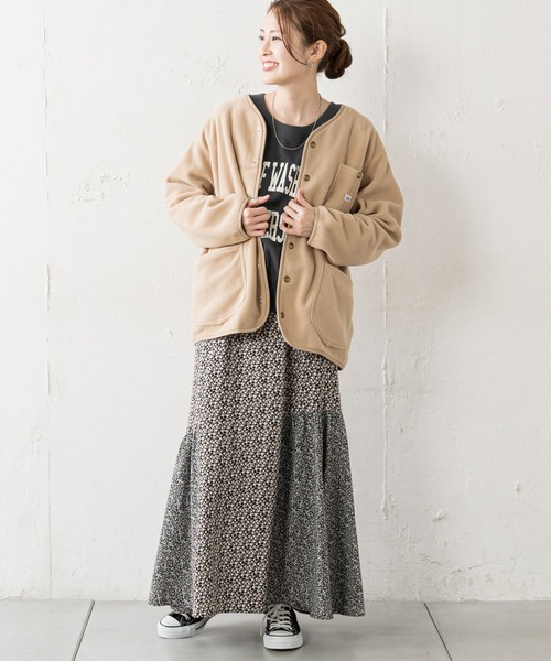 Lee(リー)の「【Lee×CIAOPANIC TYPY】ノーカラーフリースジャケット(ノーカラージャケット・レディース・ブラック/ベージュ/ブラウン・SMALL)」の10枚目の写真