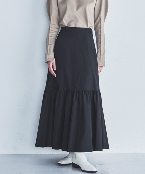 lautreamont BLEUBLANC（ロートレアモンブルーブラン）の「<lautreamont BLEUBLANC>モードティアードスカート≪洗濯機で洗える≫（スカート・レディース・ブラック/ブラウン/グリーン・11号/9号）」の2枚目の写真