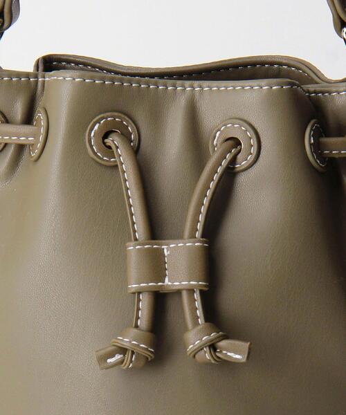 BEAUTY&YOUTH UNITED ARROWS（ビューティーアンドユースユナイテッドアローズ）の「BY ステッチミニ ドロストバッグ -2WAY-（ショルダーバッグ・レディース・オリーブ/ブラック・FREE）」の9枚目の写真