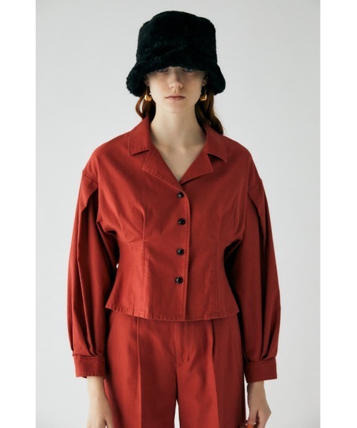 MOUSSY（マウジー）の「WIDE SLEEVE TUCK シャツ（シャツ/ブラウス・レディース・カーキ/オレンジ/ライトベージュ/ライトブラック・FREE）」の4枚目の写真