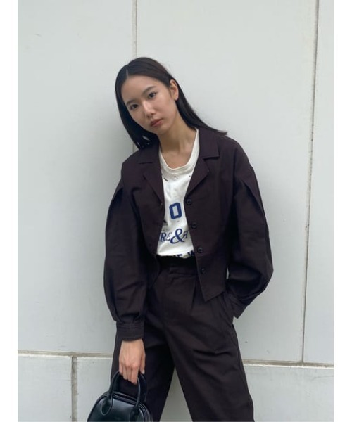 MOUSSY（マウジー）の「WIDE SLEEVE TUCK シャツ（シャツ/ブラウス・レディース・カーキ/オレンジ/ライトベージュ/ライトブラック・FREE）」の22枚目の写真