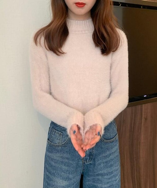 Girly Doll(ガーリードール)の「フワフワニット・セーター(ニット/セーター・レディース・ベージュ/ブラック/ホワイト・F)」の4枚目の写真