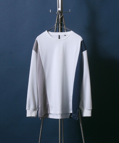 ANPAS(アンパス)の「Punch the dough Long Sleeve T-shirt/ポンチ 配色切り替え ロングスリーブTシャツ ロンT(Tシャツ/カットソー・メンズ・ブラック/ホワイト/サックスブルー・M/L)」の1枚目の写真