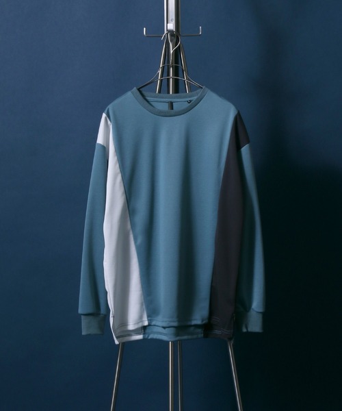 ANPAS(アンパス)の「Punch the dough Long Sleeve T-shirt/ポンチ 配色切り替え ロングスリーブTシャツ ロンT(Tシャツ/カットソー・メンズ・ブラック/ホワイト/サックスブルー・M/L)」の3枚目の写真