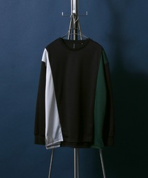 Punch the dough Long Sleeve T-shirt/ポンチ 配色切り替え ロングスリーブTシャツ ロンT