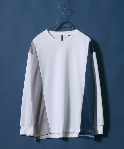 ANPAS(アンパス)の「Punch the dough Long Sleeve T-shirt/ポンチ 配色切り替え ロングスリーブTシャツ ロンT(Tシャツ/カットソー・メンズ・ブラック/ホワイト/サックスブルー・M/L)」の19枚目の写真