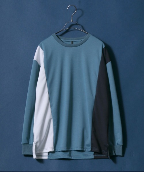 ANPAS(アンパス)の「Punch the dough Long Sleeve T-shirt/ポンチ 配色切り替え ロングスリーブTシャツ ロンT(Tシャツ/カットソー・メンズ・ブラック/ホワイト/サックスブルー・M/L)」の5枚目の写真