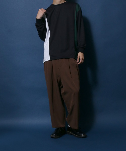 ANPAS(アンパス)の「Punch the dough Long Sleeve T-shirt/ポンチ 配色切り替え ロングスリーブTシャツ ロンT(Tシャツ/カットソー・メンズ・ブラック/ホワイト/サックスブルー・M/L)」の14枚目の写真