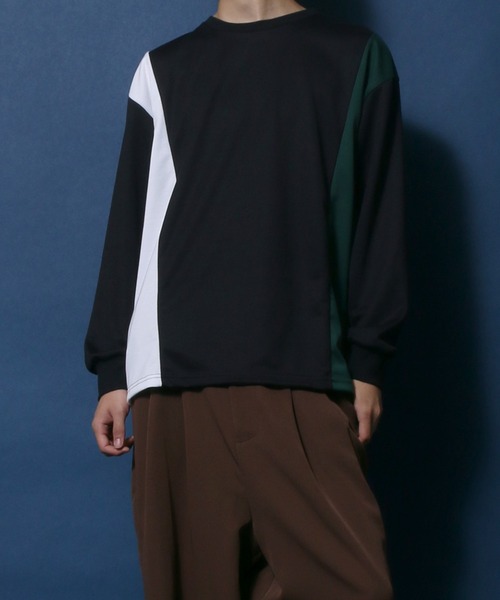 ANPAS(アンパス)の「Punch the dough Long Sleeve T-shirt/ポンチ 配色切り替え ロングスリーブTシャツ ロンT(Tシャツ/カットソー・メンズ・ブラック/ホワイト/サックスブルー・M/L)」の17枚目の写真