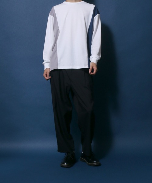 ANPAS(アンパス)の「Punch the dough Long Sleeve T-shirt/ポンチ 配色切り替え ロングスリーブTシャツ ロンT(Tシャツ/カットソー・メンズ・ブラック/ホワイト/サックスブルー・M/L)」の13枚目の写真