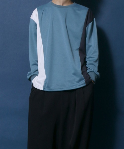 ANPAS(アンパス)の「Punch the dough Long Sleeve T-shirt/ポンチ 配色切り替え ロングスリーブTシャツ ロンT(Tシャツ/カットソー・メンズ・ブラック/ホワイト/サックスブルー・M/L)」の15枚目の写真