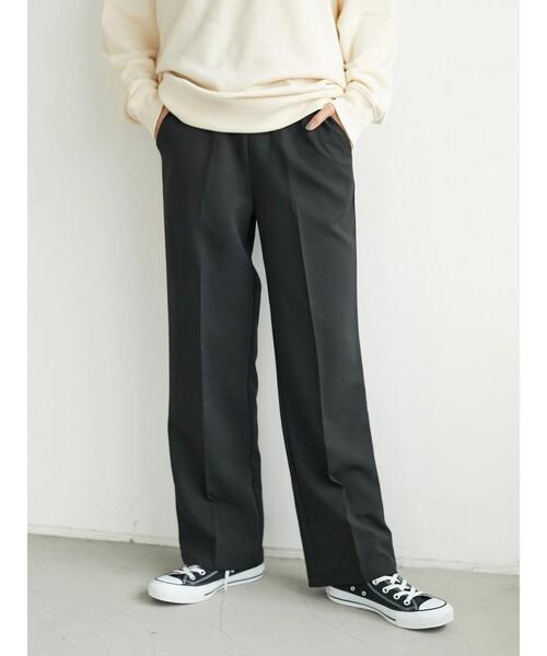 CRAFT STANDARD BOUTIQUE（クラフトスタンダードブティック）の「カラーストレートパンツ　＊（スラックス・レディース・チャコールグレー/ブラック/パープル/レッド/ブルー/グリーン/ライトグリーン/マスタード・M/L）」の10枚目の写真