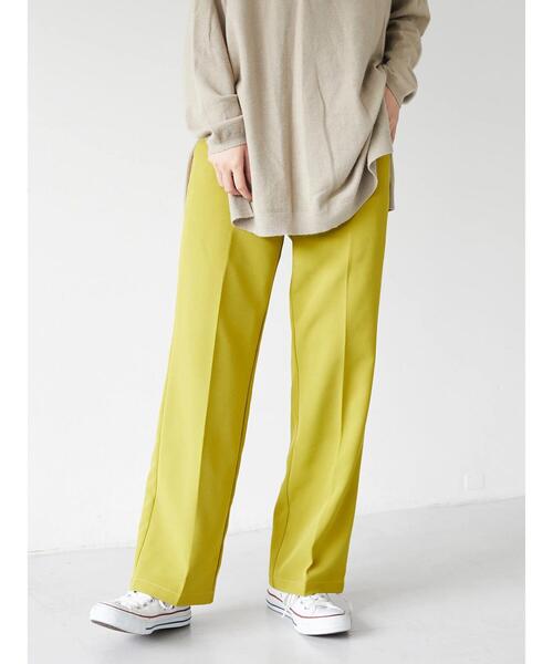 CRAFT STANDARD BOUTIQUE（クラフトスタンダードブティック）の「カラーストレートパンツ　＊（スラックス・レディース・チャコールグレー/ブラック/パープル/レッド/ブルー/グリーン/ライトグリーン/マスタード・M/L）」の13枚目の写真