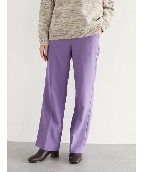 CRAFT STANDARD BOUTIQUE（クラフトスタンダードブティック）の「カラーストレートパンツ　＊（スラックス・レディース・チャコールグレー/ブラック/パープル/レッド/ブルー/グリーン/ライトグリーン/マスタード・M/L）」の16枚目の写真