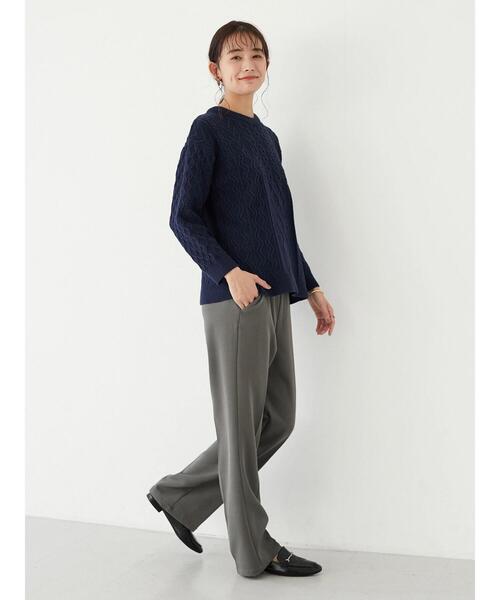 CRAFT STANDARD BOUTIQUE（クラフトスタンダードブティック）の「カラーストレートパンツ　＊（スラックス・レディース・チャコールグレー/ブラック/パープル/レッド/ブルー/グリーン/ライトグリーン/マスタード・M/L）」の17枚目の写真