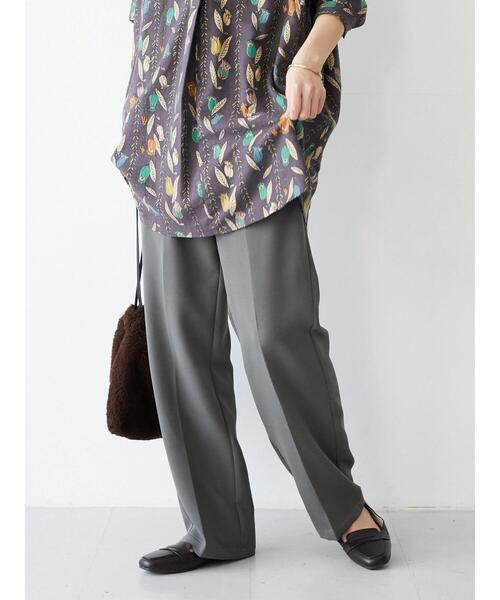 CRAFT STANDARD BOUTIQUE（クラフトスタンダードブティック）の「カラーストレートパンツ　＊（スラックス・レディース・チャコールグレー/ブラック/パープル/レッド/ブルー/グリーン/ライトグリーン/マスタード・M/L）」の22枚目の写真