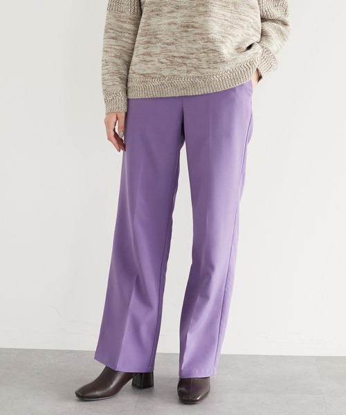 CRAFT STANDARD BOUTIQUE（クラフトスタンダードブティック）の「カラーストレートパンツ　＊（スラックス・レディース・チャコールグレー/ブラック/パープル/レッド/ブルー/グリーン/ライトグリーン/マスタード・M/L）」の6枚目の写真