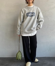 [CHUMS/チャムス] CHUMS ロゴプリント クルーネックスウェット