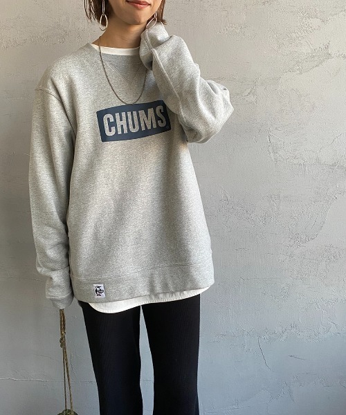 CHUMS（チャムス）の「[CHUMS/チャムス] CHUMS ロゴプリント クルーネックスウェット（スウェット・レディース・ブラック/グレー/ナチュラル・M/L/XL）」の8枚目の写真