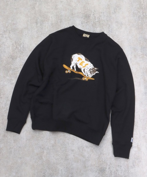 The Endless Summer(エンドレスサマー)の「TES NOSE MANUAL BUHI CREWNECK SWEAT / クルーネックスウェット(スウェット・メンズ・ブラック/サーモンピンク/ライトグレー/イエロー・LARGE/X-LARGE/SMALL/MEDIUM)」の2枚目の写真