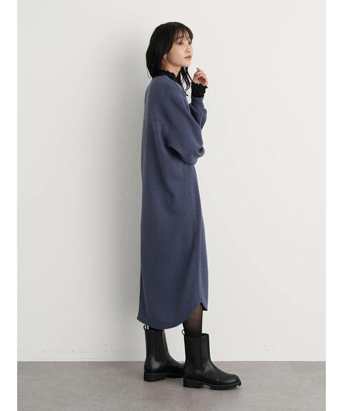 earth music&ecology（アースミュージックアンドエコロジー）の「キーネックカットワンピース ＊（ワンピース・レディース・ブラック/ブルー/グレイッシュベージュ・FREE）」の20枚目の写真