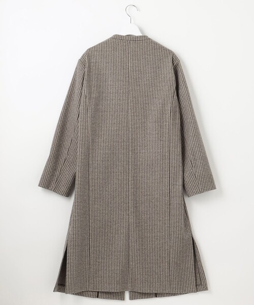 J.PRESS Ladies(J.プレス レディス)の「【洗える】WOOLLET ノーカラー 千鳥柄 ロングコート(ノーカラーコート・レディース・ブラウン系3/ライトグレー系3・SMALL)」の9枚目の写真