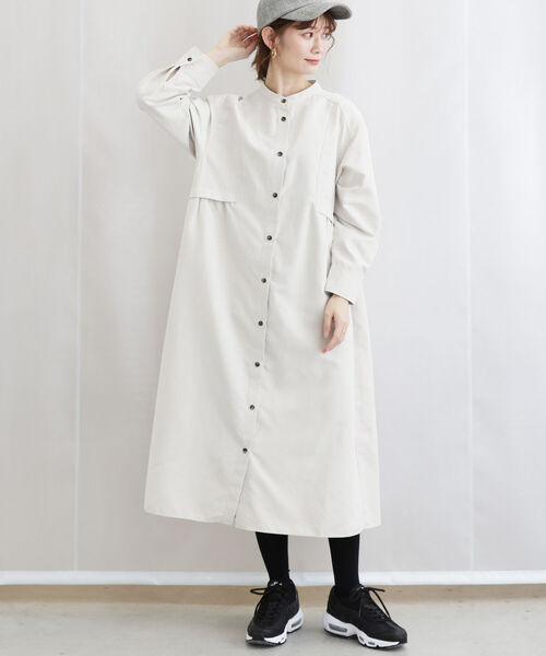 BEAMS HEART / ピーチスキン シャツ ワンピース