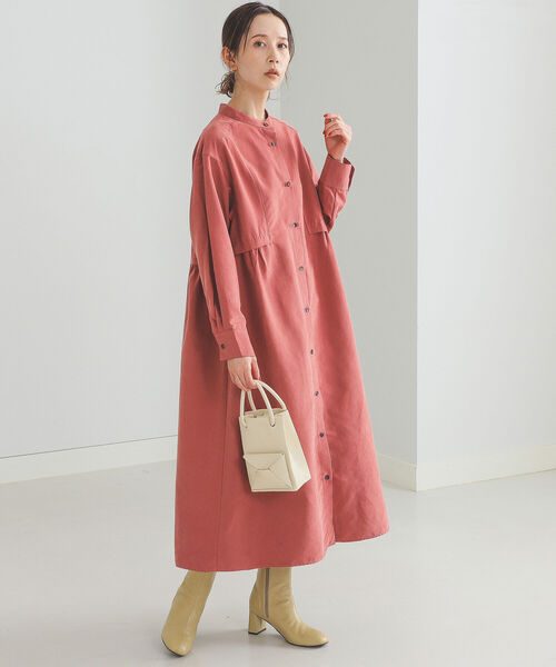 BEAMS HEART（ビームスハート）の「BEAMS HEART / ピーチスキン シャツ ワンピース（ワンピース・レディース・ホワイト系その他5/ベージュ/レッド系その他2・FREE）」の3枚目の写真