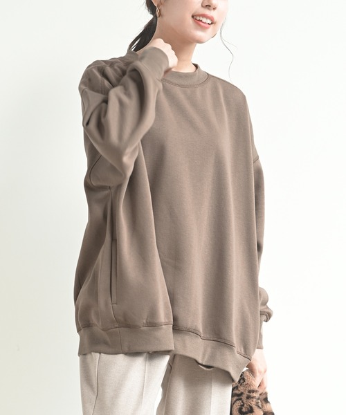 rps(アールピーエス)の「裏起毛ハイネックプルオーバー(スウェット・レディース・ブラック/モカ/ライトベージュ/グレイッシュブルー・M)」の2枚目の写真