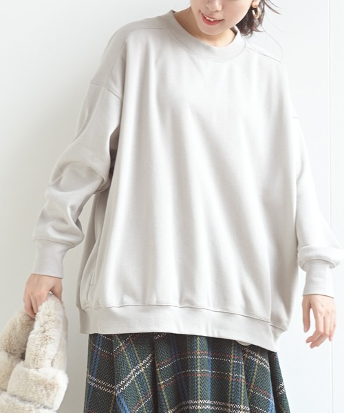 rps(アールピーエス)の「裏起毛ハイネックプルオーバー(スウェット・レディース・ブラック/モカ/ライトベージュ/グレイッシュブルー・M)」の14枚目の写真