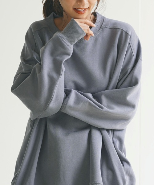 rps(アールピーエス)の「裏起毛ハイネックプルオーバー(スウェット・レディース・ブラック/モカ/ライトベージュ/グレイッシュブルー・M)」の15枚目の写真