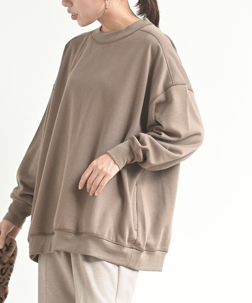 rps(アールピーエス)の「裏起毛ハイネックプルオーバー(スウェット・レディース・ブラック/モカ/ライトベージュ/グレイッシュブルー・M)」の16枚目の写真