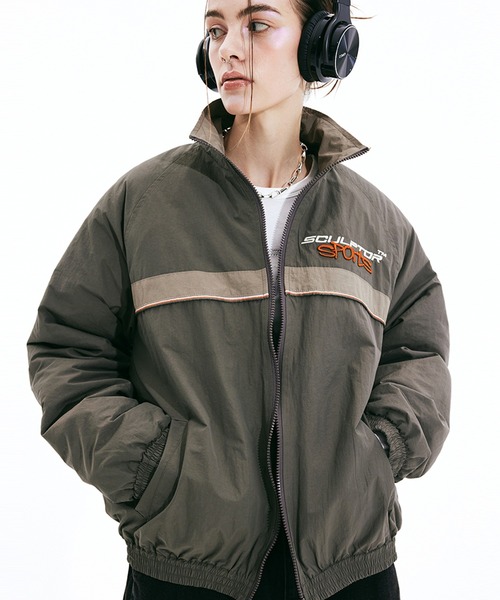 SCULPTOR（スカルプター）の「Sports Logo Track Jacket/スポーツロゴトラックジャケット（ブルゾン・レディース・ブラウン/チャコールグレー・MEDIUM）」の6枚目の写真
