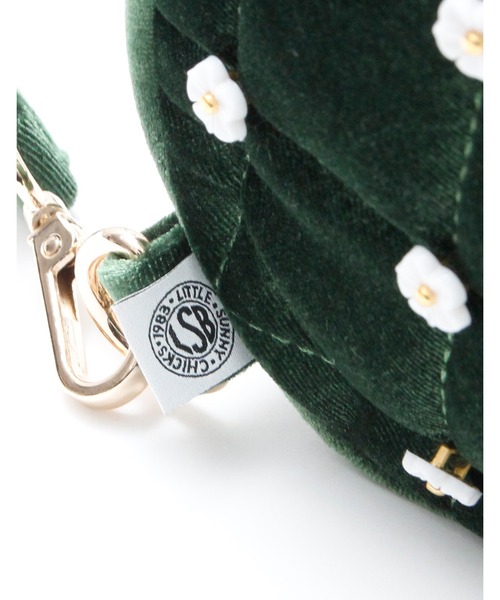 Little sunny bite(リトルサニーバイト)の「《Little Sunny Bite》Mini velours flower bag(ハンドバッグ・レディース・ブラック/イエロー/グリーン・FREE)」の15枚目の写真