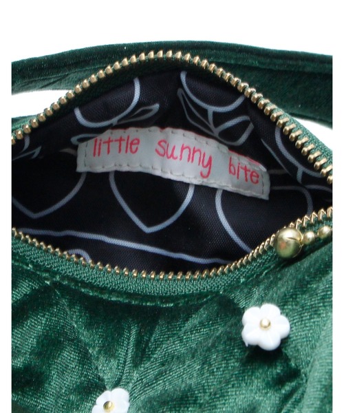 Little sunny bite(リトルサニーバイト)の「《Little Sunny Bite》Mini velours flower bag(ハンドバッグ・レディース・ブラック/イエロー/グリーン・FREE)」の18枚目の写真