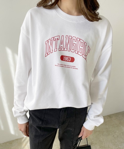 LIAN(リアン)の「INTANGIBLEカレッジロゴスウェット(スウェット・レディース・ネイビー/オフホワイト/ダークグリーン/グリーン/ブラック/レッド・FREE)」の21枚目の写真