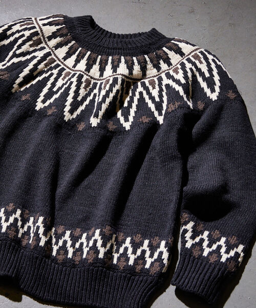 NOLLEY'S goodman(ノーリーズグッドマン)の「【WORK ABOUT/ワークアバウト】NORGE KNIT 求心ニット ノルディック(ニット/セーター・メンズ・ホワイト系その他6/パープル系その他5/ブラック系その他5・LARGE/MEDIUM)」の3枚目の写真