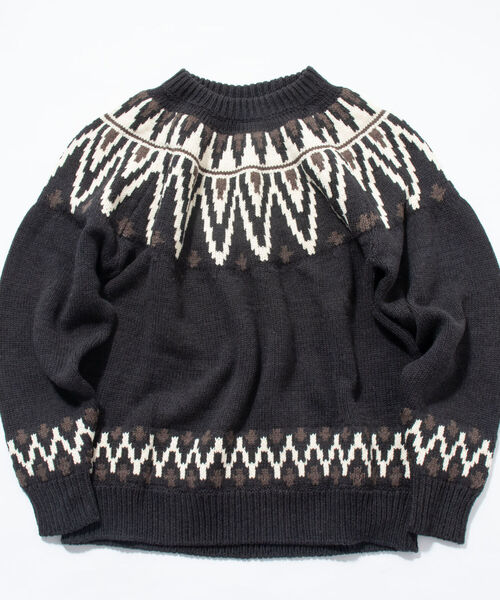 NOLLEY'S goodman(ノーリーズグッドマン)の「【WORK ABOUT/ワークアバウト】NORGE KNIT 求心ニット ノルディック(ニット/セーター・メンズ・ホワイト系その他6/パープル系その他5/ブラック系その他5・LARGE/MEDIUM)」の13枚目の写真