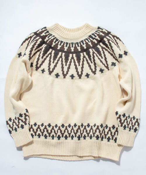 NOLLEY'S goodman(ノーリーズグッドマン)の「【WORK ABOUT/ワークアバウト】NORGE KNIT 求心ニット ノルディック(ニット/セーター・メンズ・ホワイト系その他6/パープル系その他5/ブラック系その他5・LARGE/MEDIUM)」の8枚目の写真