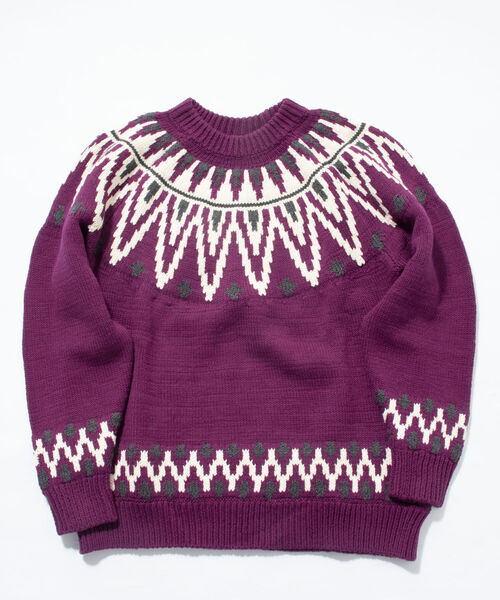NOLLEY'S goodman(ノーリーズグッドマン)の「【WORK ABOUT/ワークアバウト】NORGE KNIT 求心ニット ノルディック(ニット/セーター・メンズ・ホワイト系その他6/パープル系その他5/ブラック系その他5・LARGE/MEDIUM)」の10枚目の写真