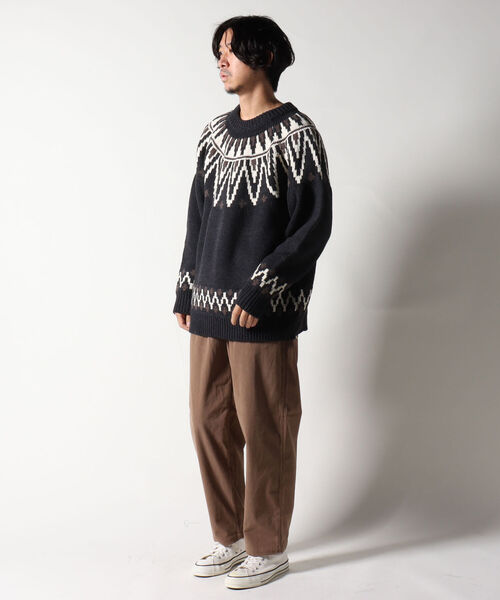 NOLLEY'S goodman(ノーリーズグッドマン)の「【WORK ABOUT/ワークアバウト】NORGE KNIT 求心ニット ノルディック(ニット/セーター・メンズ・ホワイト系その他6/パープル系その他5/ブラック系その他5・LARGE/MEDIUM)」の5枚目の写真