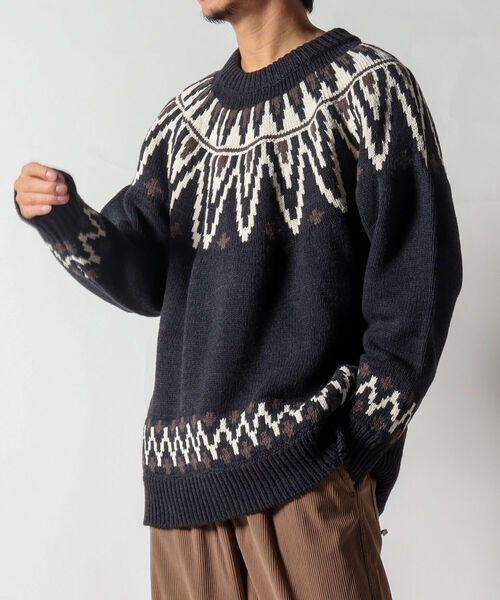 NOLLEY'S goodman(ノーリーズグッドマン)の「【WORK ABOUT/ワークアバウト】NORGE KNIT 求心ニット ノルディック(ニット/セーター・メンズ・ホワイト系その他6/パープル系その他5/ブラック系その他5・LARGE/MEDIUM)」の12枚目の写真