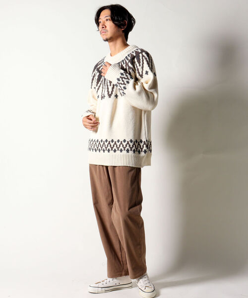 NOLLEY'S goodman(ノーリーズグッドマン)の「【WORK ABOUT/ワークアバウト】NORGE KNIT 求心ニット ノルディック(ニット/セーター・メンズ・ホワイト系その他6/パープル系その他5/ブラック系その他5・LARGE/MEDIUM)」の4枚目の写真